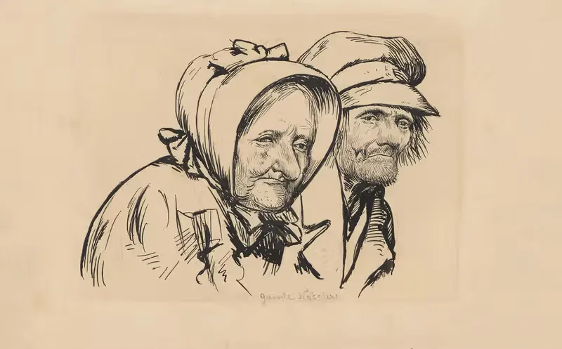 Пожилая женщина и мужчина by Альфред Шмидт, 1923 — digital art print download