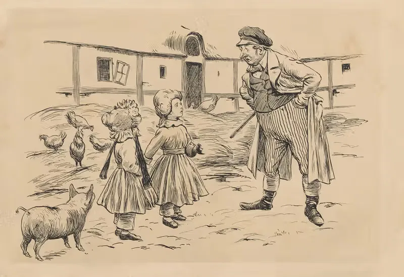 Девушки на ферме by Альфред Шмидт, 1923 — digital art print download