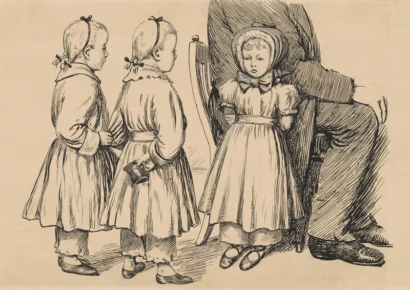 Little girls in conversation — Alfred Schmidt