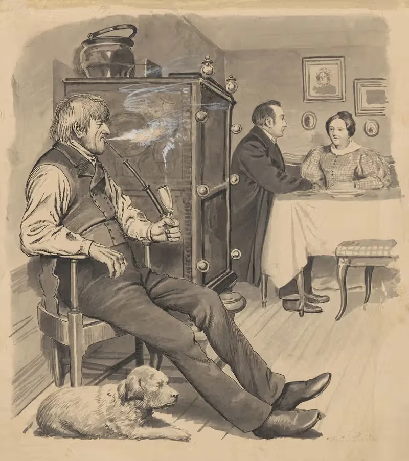 Мужчина с трубкой by Альфред Шмидт, 1923 — digital art print download