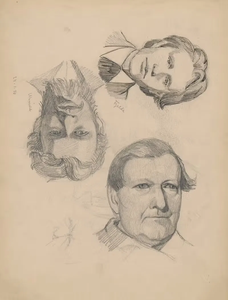 Portraits of three men. — Alfred Schmidt