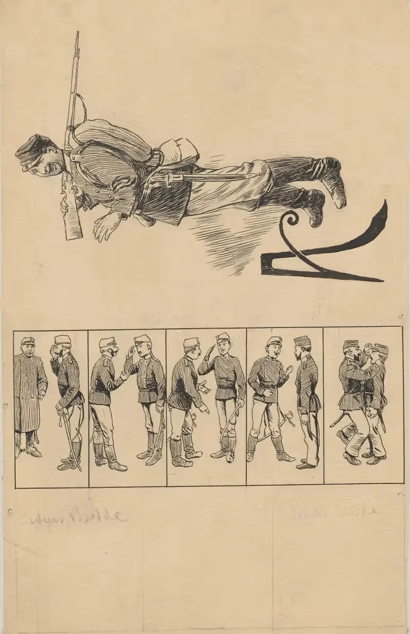 Soldier with rifle over his arm — Alfred Schmidt