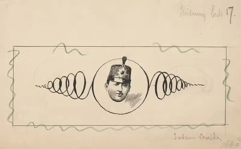 Голова солдата в круге. by Альфред Шмидт, 1891 — digital art print download