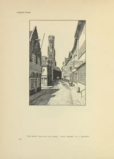 Башня с улицы О Лэйн – Брюгге by Чарльз Уэйд, 1914 — digital art print download