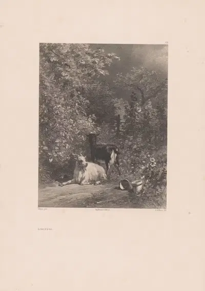 На краю живой изгороди by Южен Леруа, 1858 — digital art print download