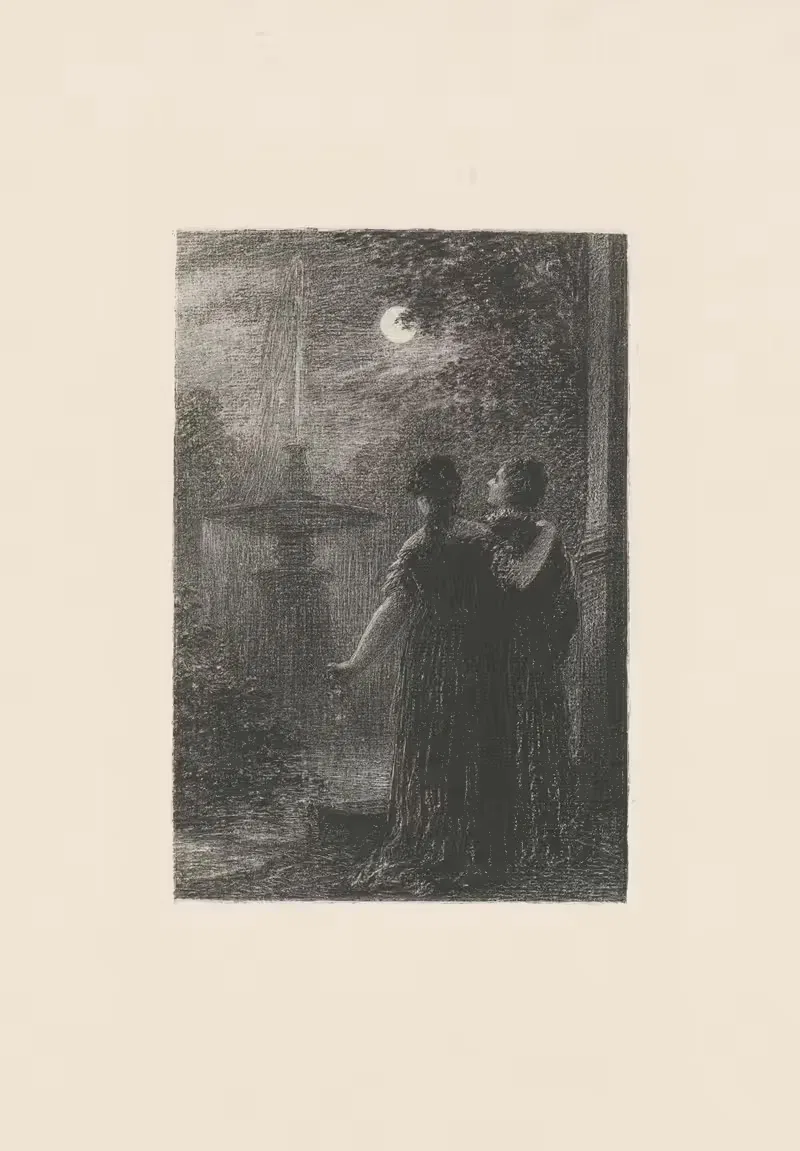 Беатриса и Бенедикт. Акт I. Ноктюрн by Анри Фантен-Латур, 1905 — digital art print download