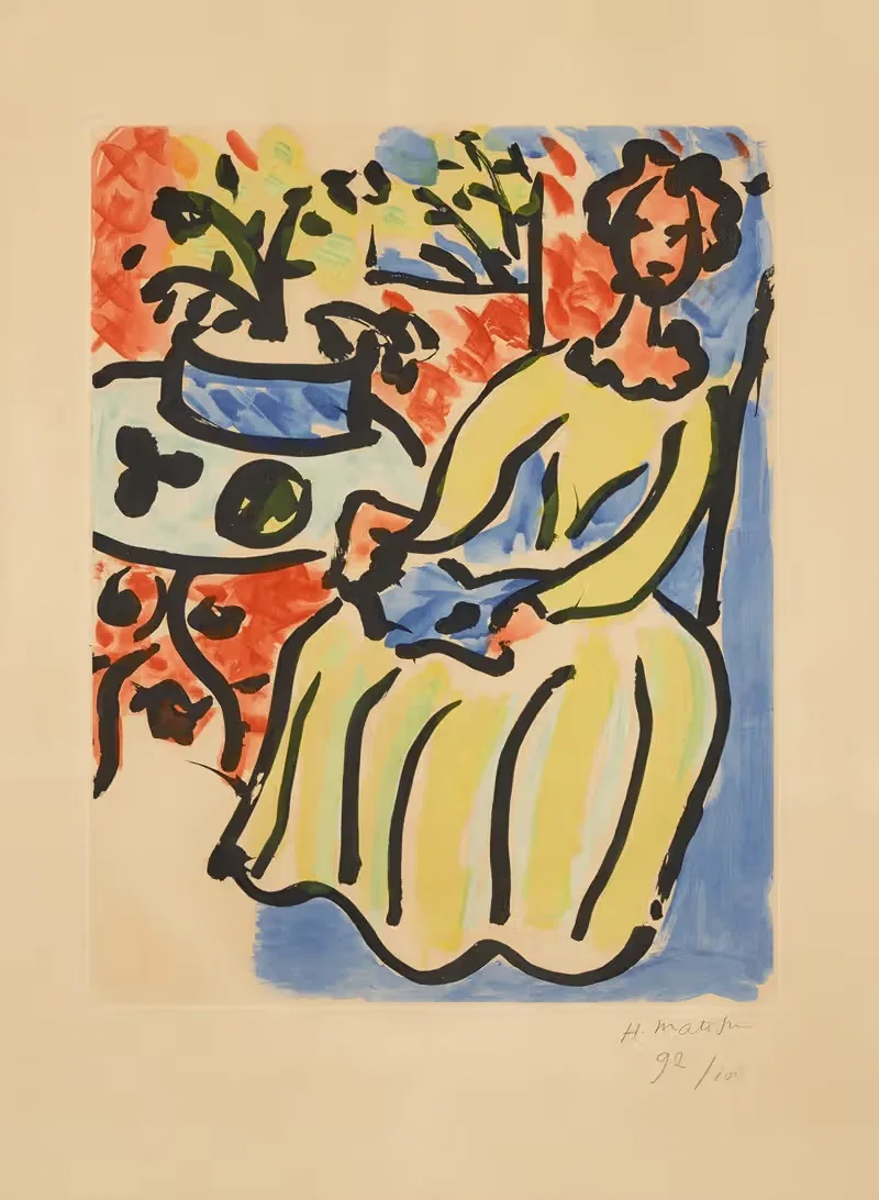 Мари-Жозе в жёлтом платье by Анри Матисс, 1950 — digital art print download