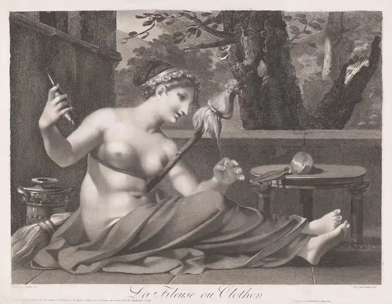 Пряха или Клотон by Жан Прудон, 1788-1819 — digital art print download