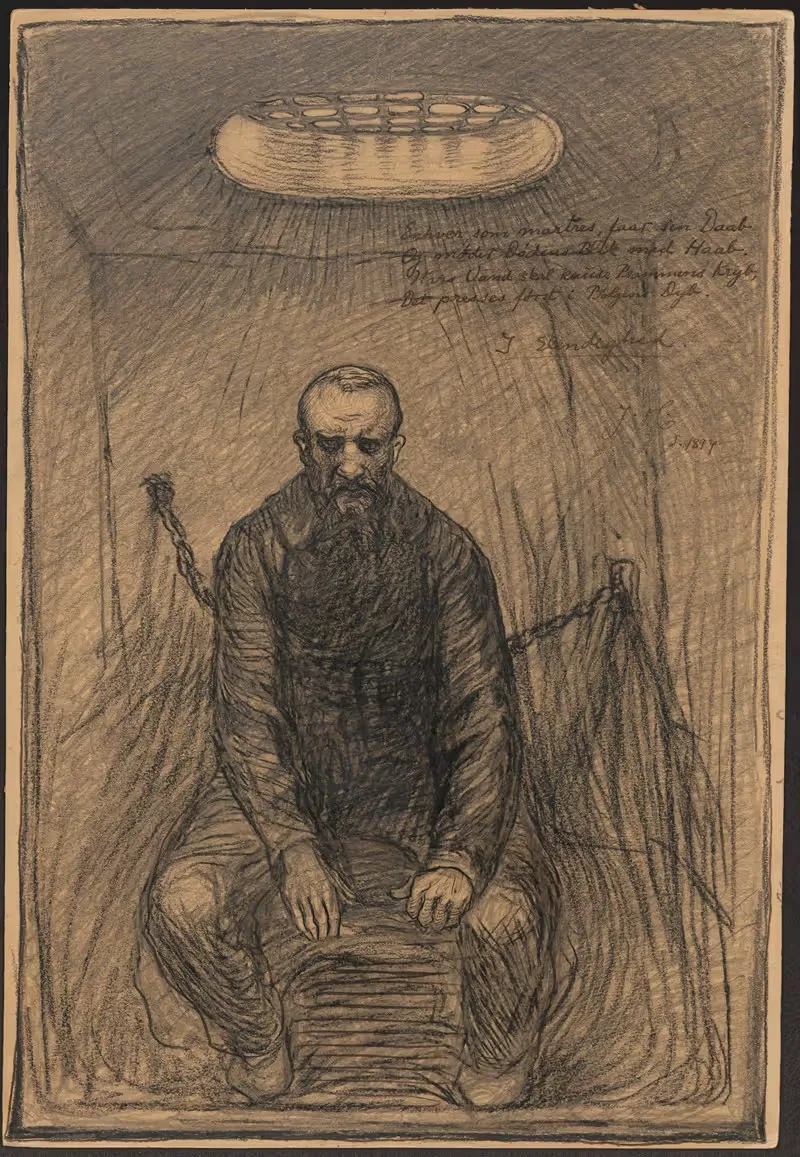 В страданиях by Иоганнес Хольбек, 1894 — digital art print download