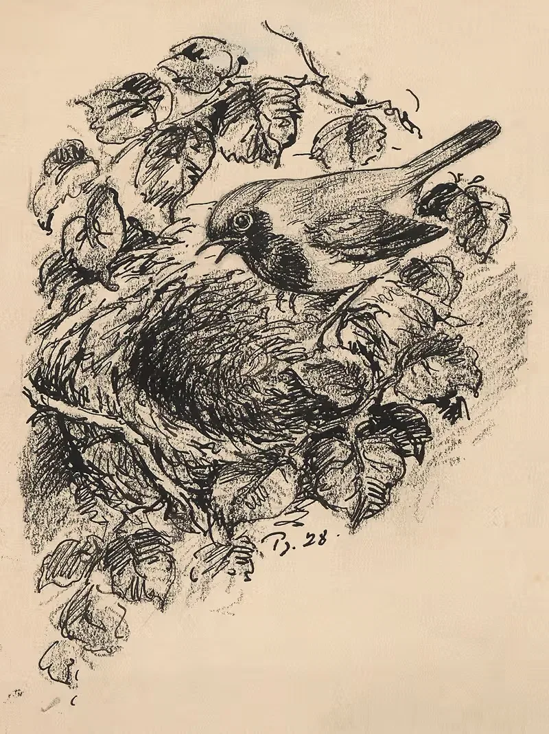 Птица в гнезде by Пуль Кристиан Йоргенсен, 1928 — digital art print download