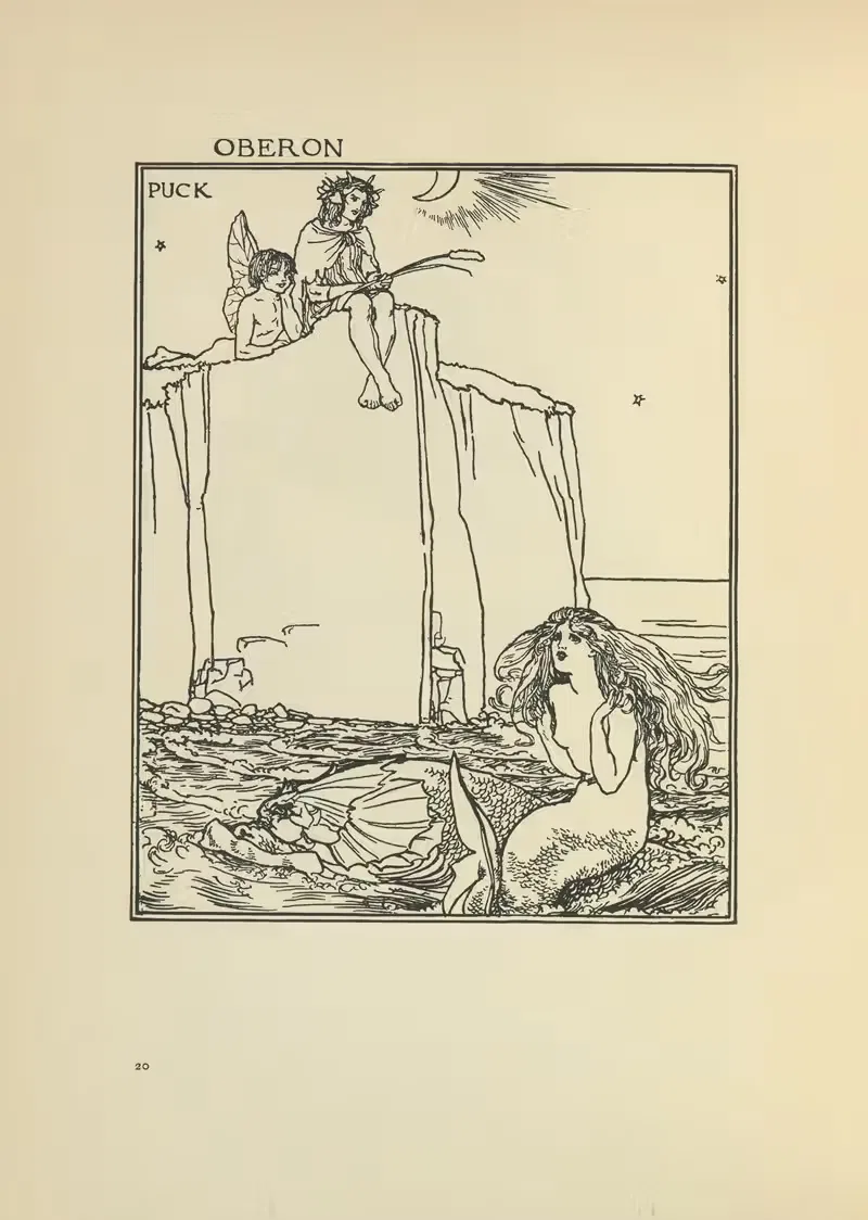 Иллюстрация к 'Сну в летнюю ночь' by Роберт Эннинг Белл, 1914 — digital art print download