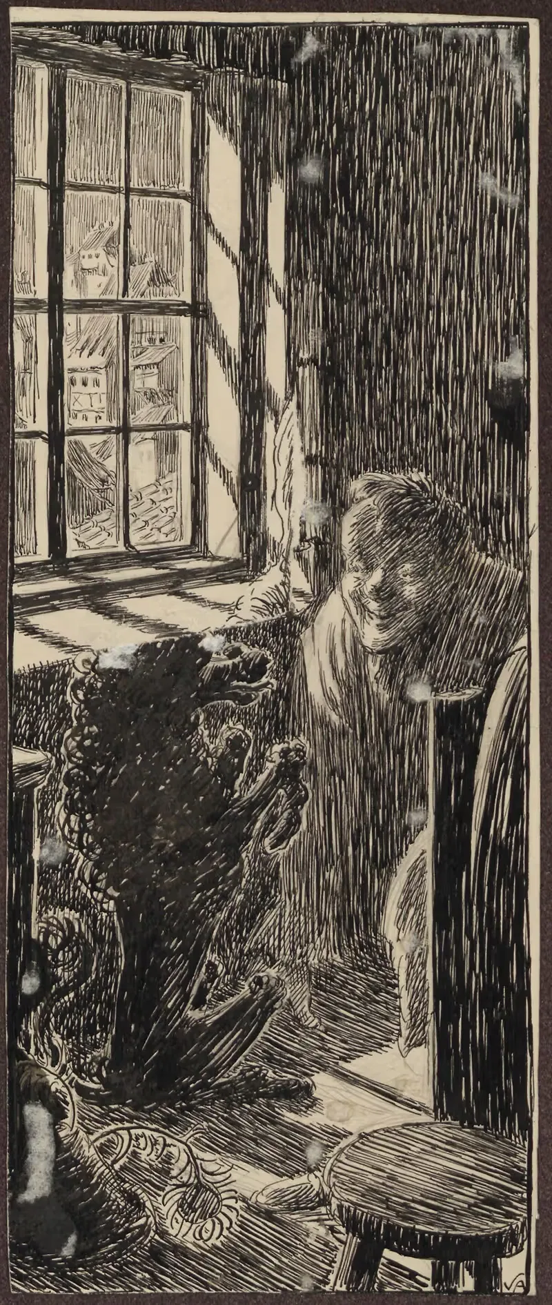 Мужчина с пуделем by Вальдемар Андерсен, 1895-1928 — digital art print download