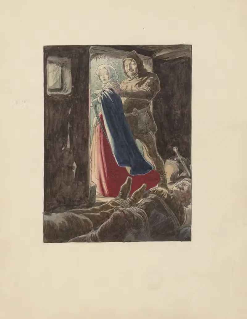 Люди в хижине by Вальдемар Андерсен, 1895-1928 — digital art print download