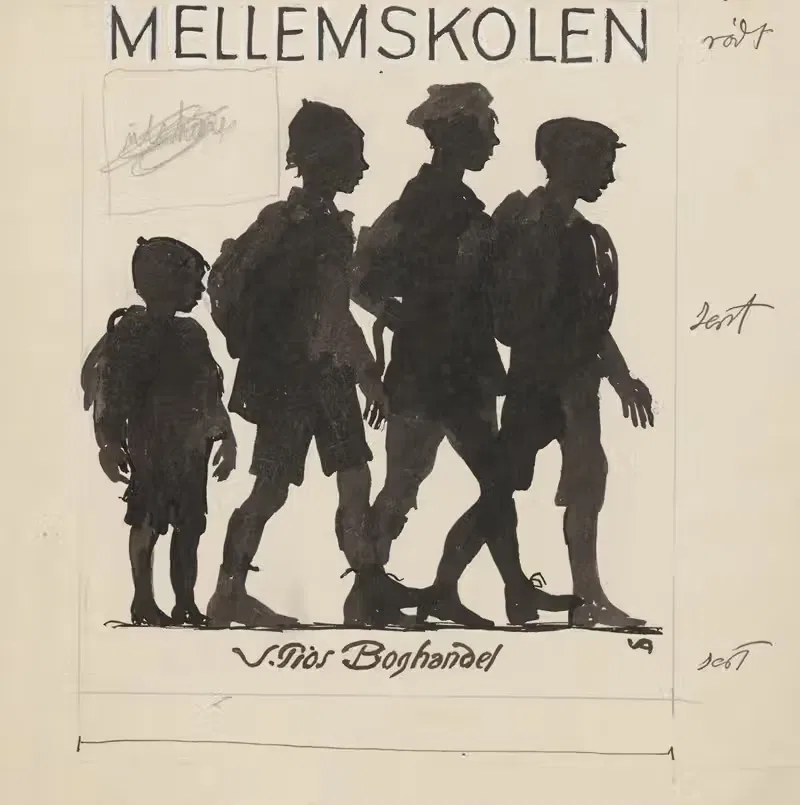 Чтение книги для средней школы – 4-й класс by Вальдемар Андерсен, 1916 — digital art print download
