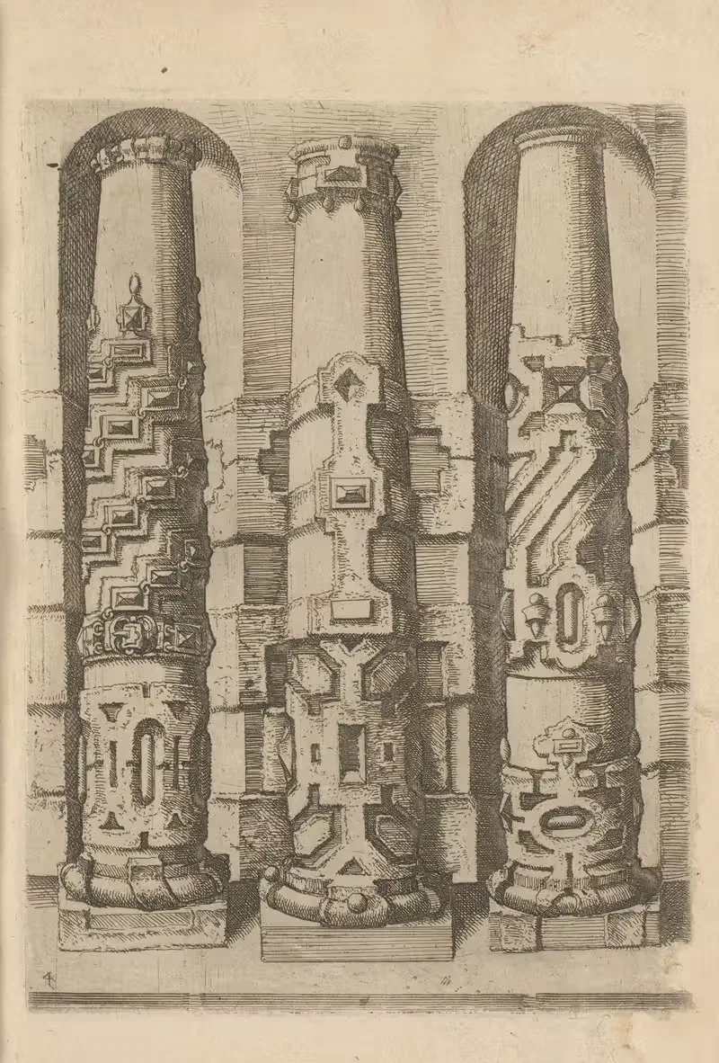 Три колонны с рустикацией тосканского ордера by Вендель Диттерлин, 1593-1595 — digital art print download