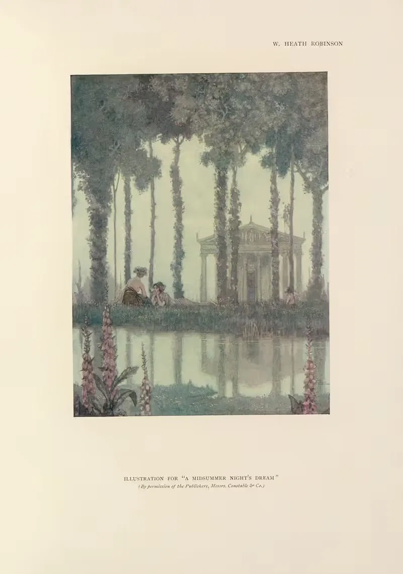 Иллюстрация к «Сну летней ночи by Уильям Хит Робинсон, 1914 — digital art print download
