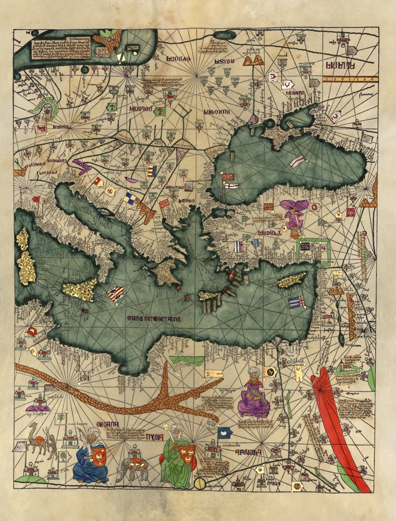 Mapamondi Pl.4 by Abraham Cresques, 1375 — digital art print download