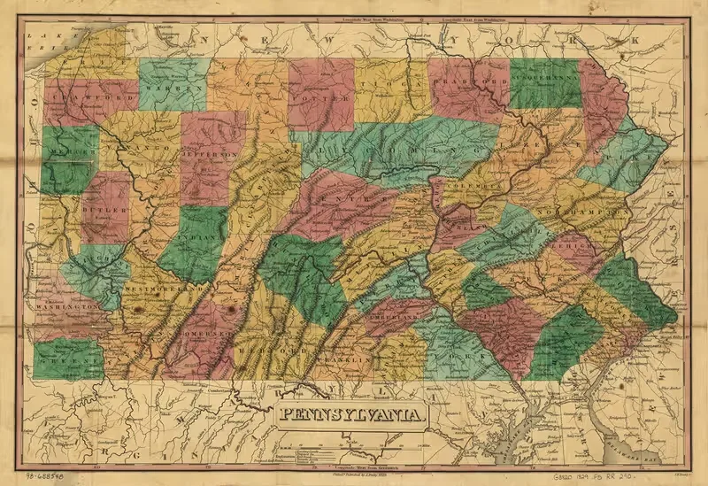 Pennsylvania by Anthony Finley, 1829 — digital art print download