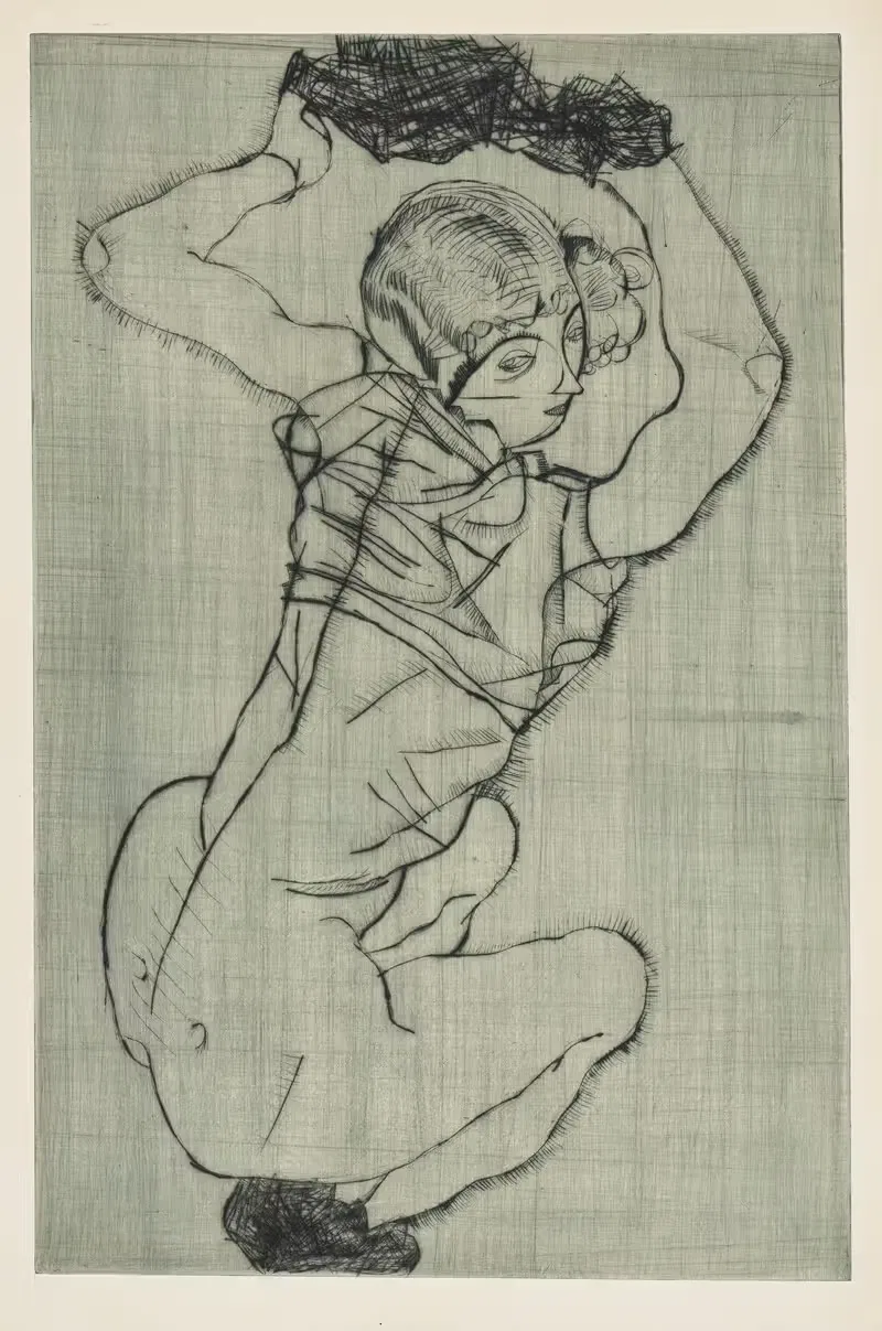 Сидящая женщина (Кауэрнде) by Эгон Шиле, 1914 — digital art print download