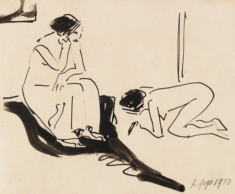 Пара by Герман Макс Пехштайн, 1910 — digital art print download