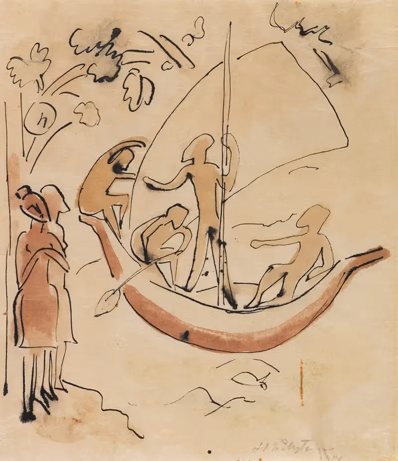 Купающаяся Палау II by Герман Макс Пехштайн, 1914 — digital art print download