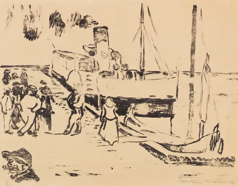 Маленький пароход by Герман Макс Пехштайн, 1909 — digital art print download
