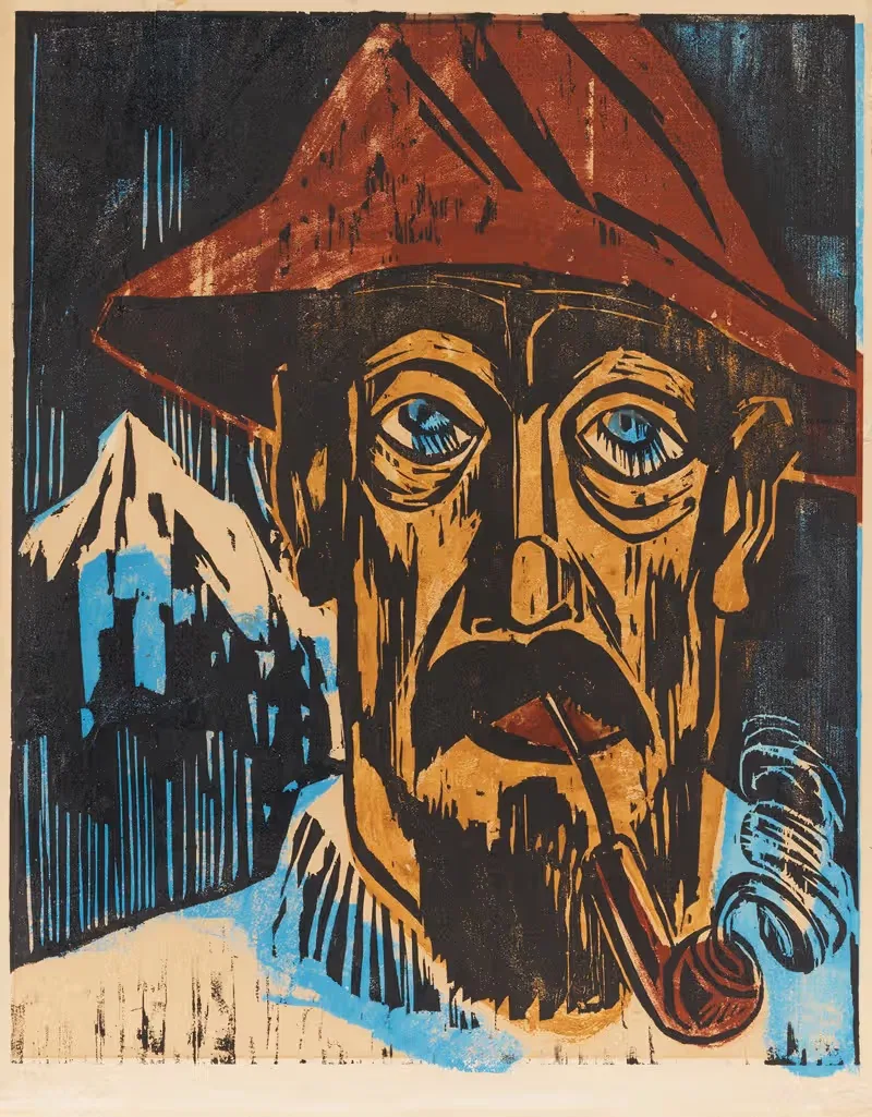 Курящий швейцарец by Герман Макс Пехштайн, 1923 — digital art print download