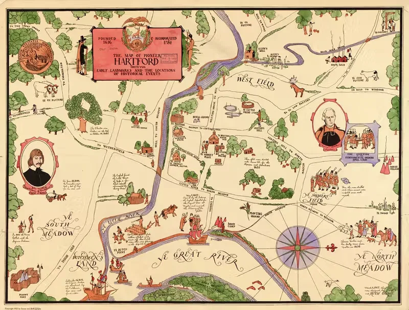 Map of pioneer Hartford — James Goldie