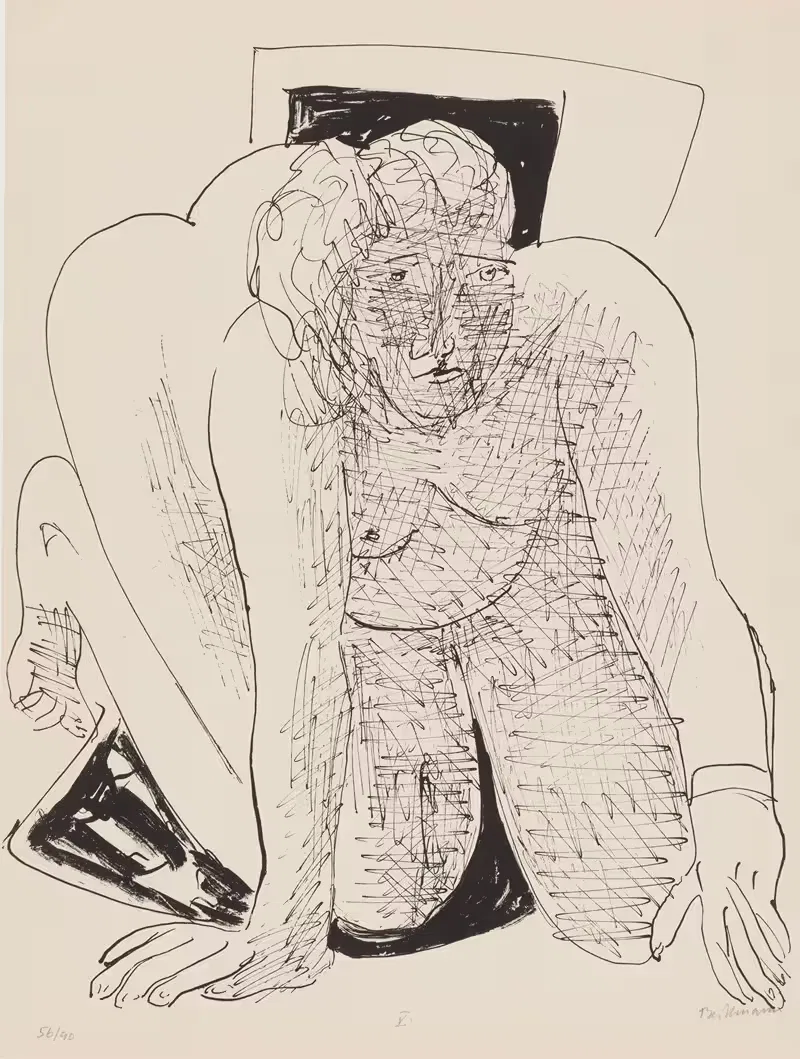 Ползущая женщина by Макс Бекманн, 1946 — digital art print download