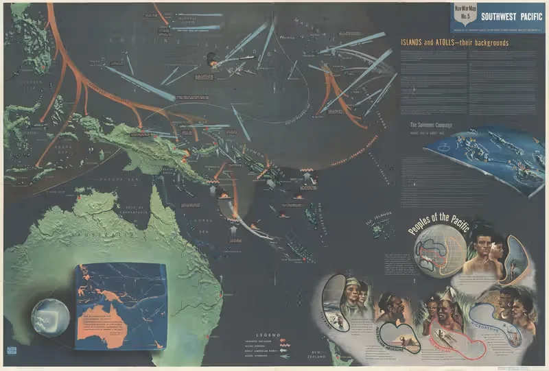 Southwest Pacific by U.S. Bureau of Naval Personnel, 1944 — digital art print download