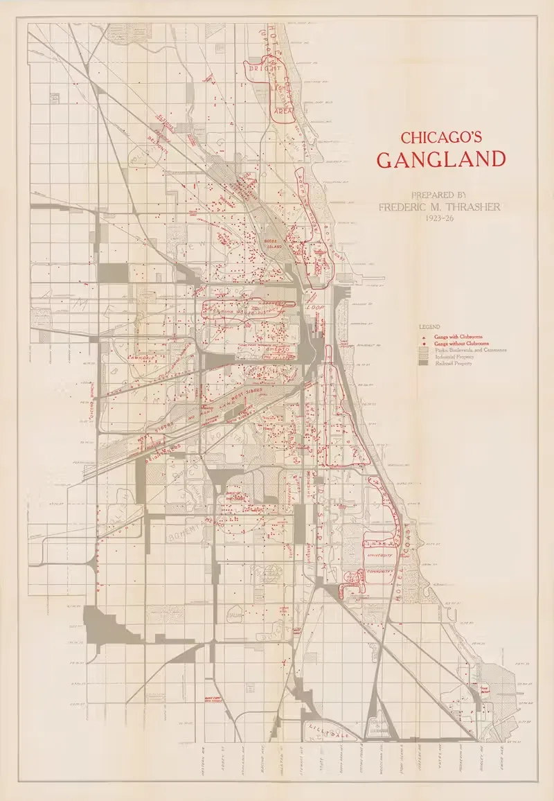 Chicago's Gangland by Frederic M. Thrasher, 1927 — digital art print download