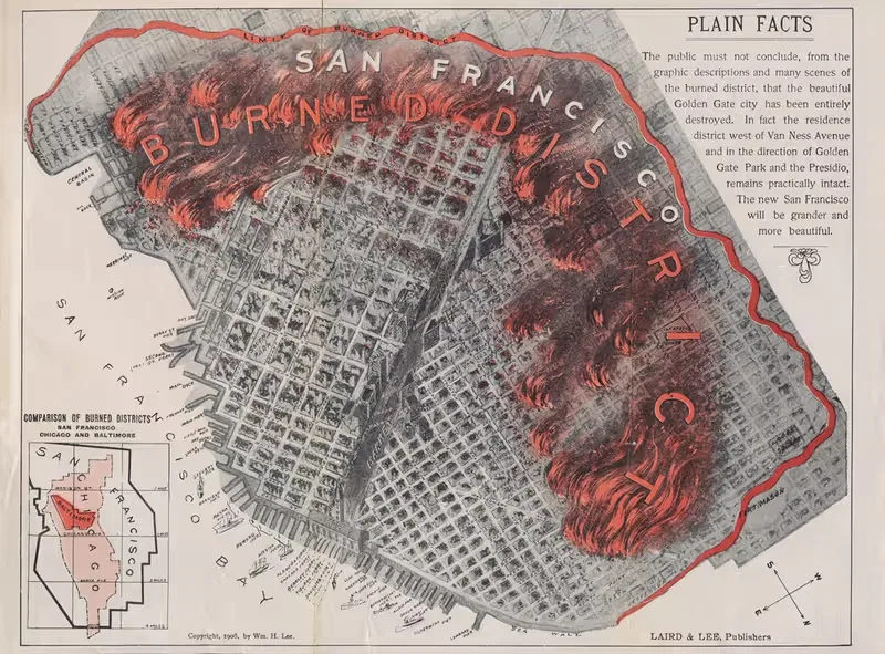 San Francisco Burned District by William H. Lee, 1906 — digital art print download