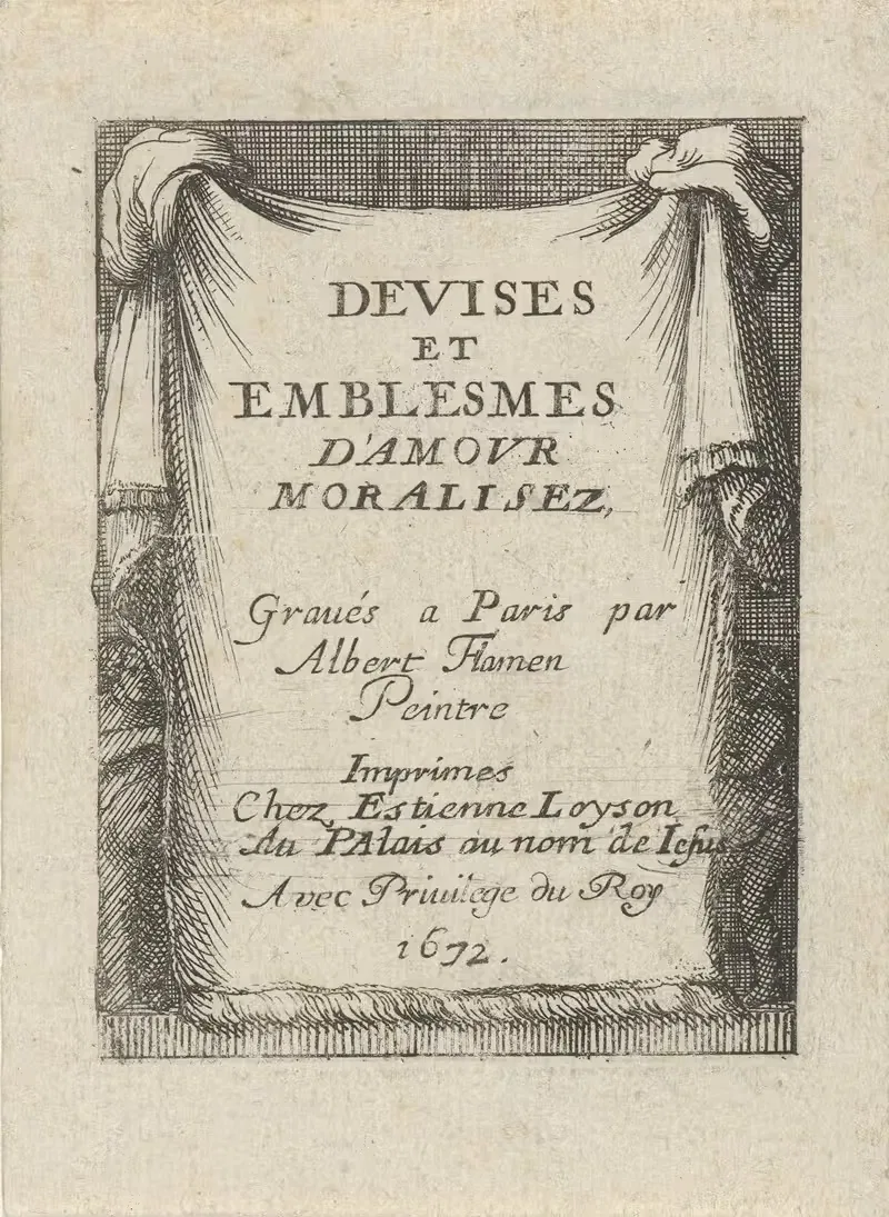 Devises et emblesmes d'amovr moralisez Pl.01 by Albert Flamen, 1672 — digital art print download