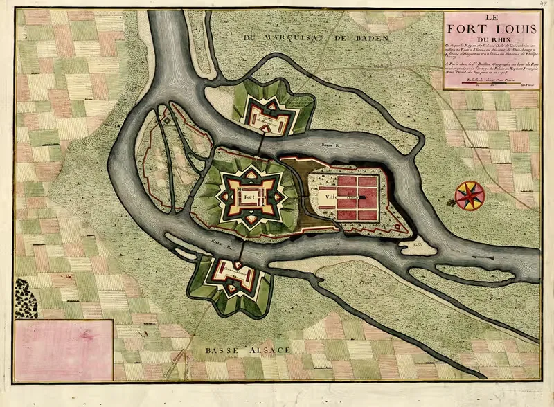 Le fort Louis du Rhin by Anna Beek, 1709 — digital art print download