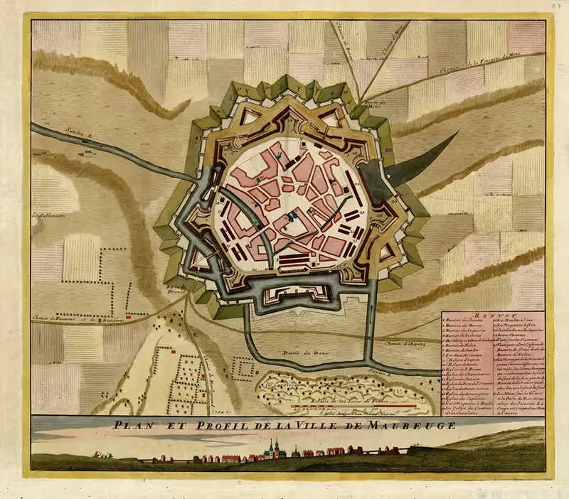 Plan et profil de la ville de Mauberge — Anna Beek