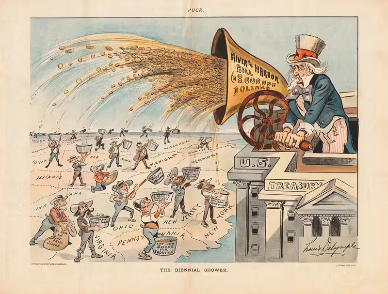 The Biennial Shower by Louis Dalrymple, 1901 — digital art print download
