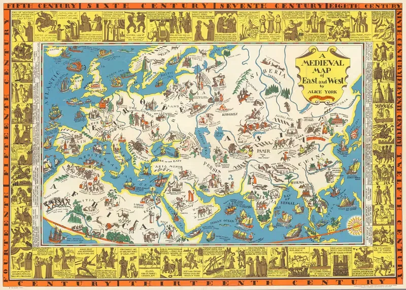 A medieval map of east and west. — Alice York