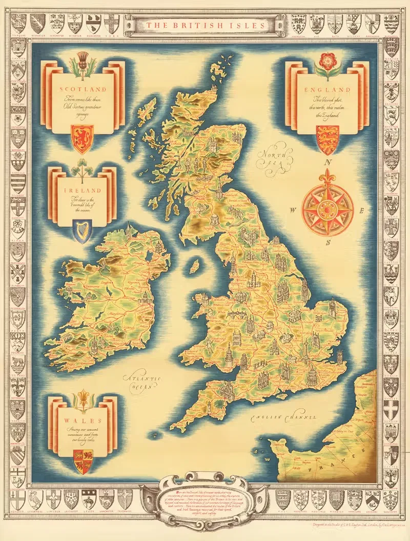 The British Isles by Cecil Meyer, 1935 — digital art print download