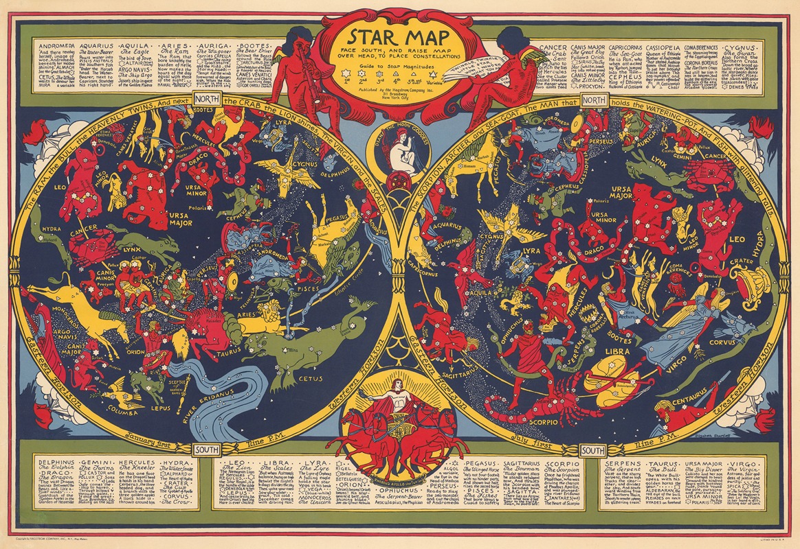 Star Map by Elizabeth Shurtleff, 1930 — digital art print download