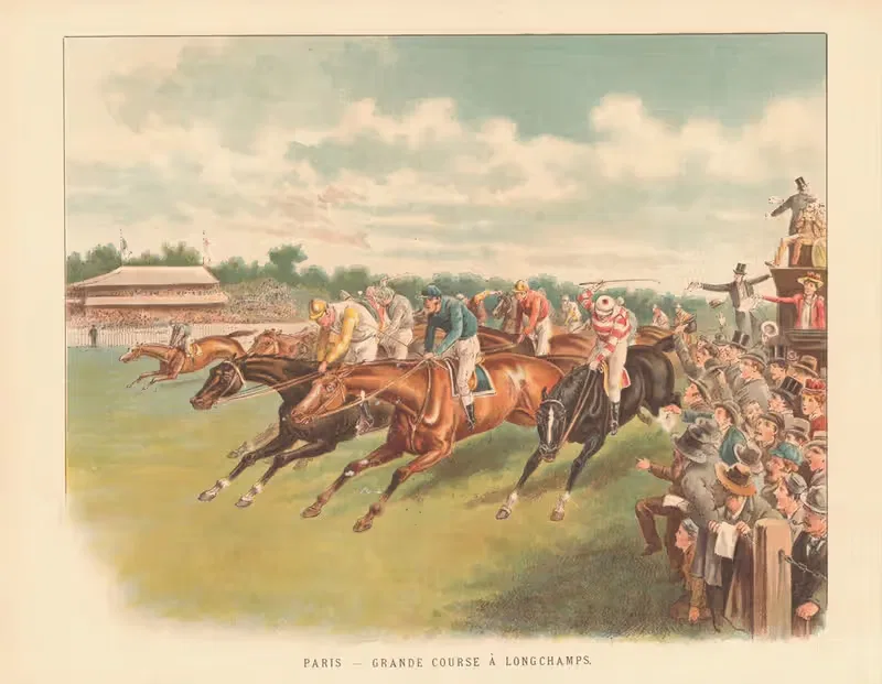 Paris - Grande course a longchamps by Эмрик и Бингер, 1890 — digital art print download