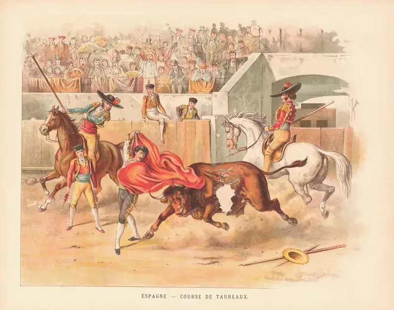 Espagne — Course de taureaux by Эмрик и Бингер, 1890 — digital art print download