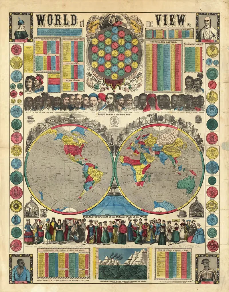 World At One View. by Энсайн, Бриджман и Фаннинг, 1854 — digital art print download
