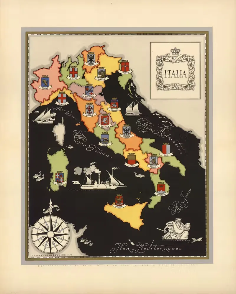 Italia by Giovanni De Agostini, 1941 — digital art print download