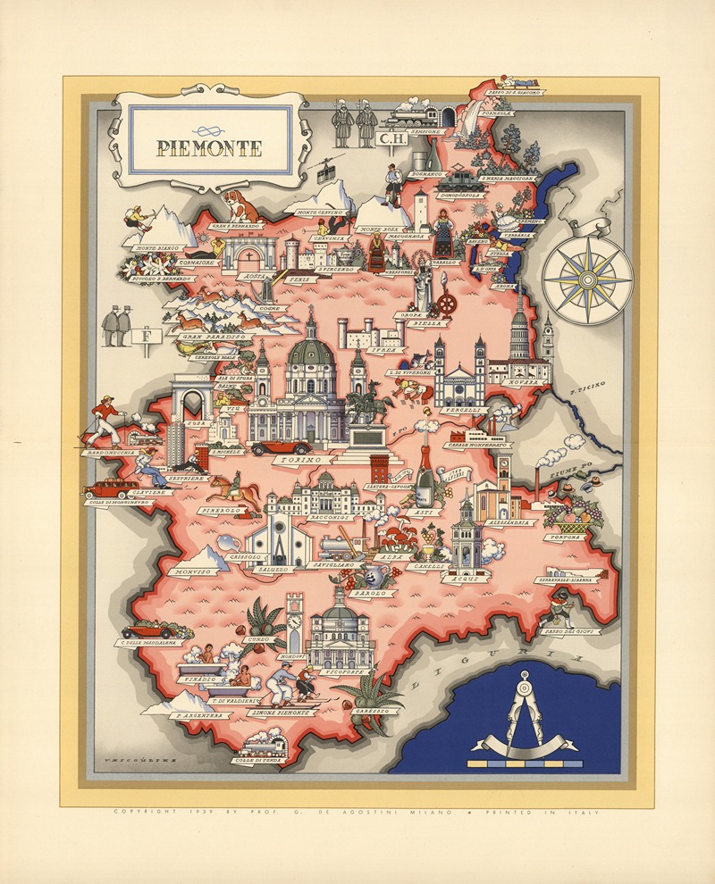 Piemonte by Giovanni De Agostini, 1941 — digital art print download