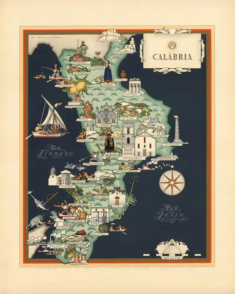 Calabria by Giovanni De Agostini, 1941 — digital art print download