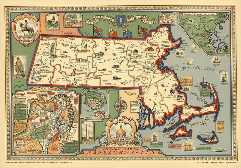 Picture map of Massachusetts — Harold Haven Brown
