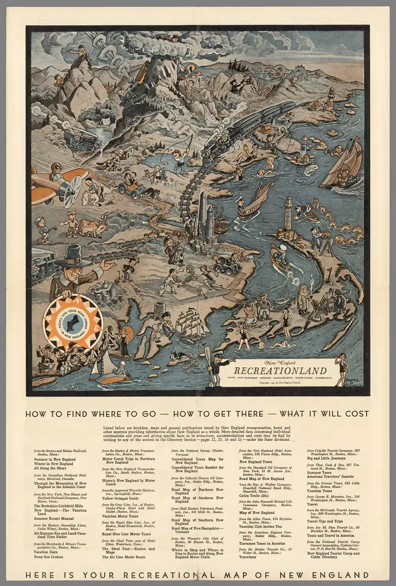New England Recreationland by James D. Poivell, 1932 — digital art print download