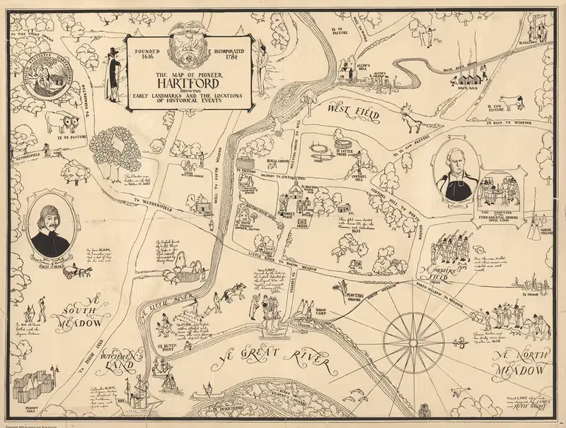 Map of pioneer Hartford — James Goldie