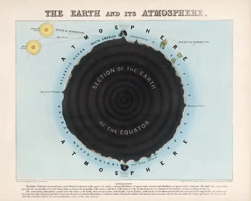 The Earth and Its Atmosphere by Джон Эмсли, 1849 — digital art print download