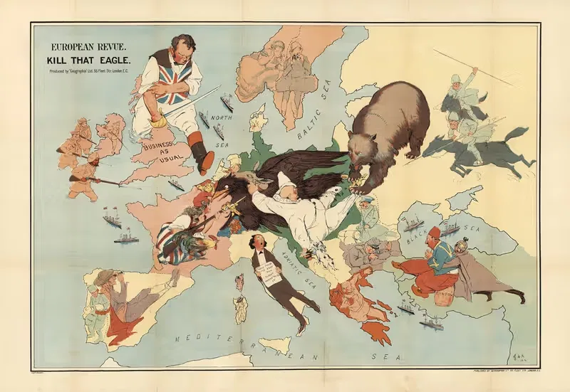 European Revue. Kill That Eagle by John Henry Amshewitz, 1914 — digital art print download